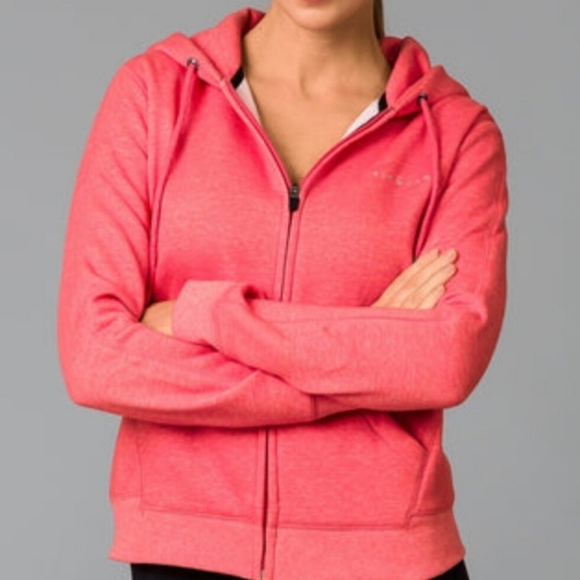 FITWEAR New Zealand Active Fleece Zip HoodCoral Speckle - Size Medium 6 US - Picture 2 of 4